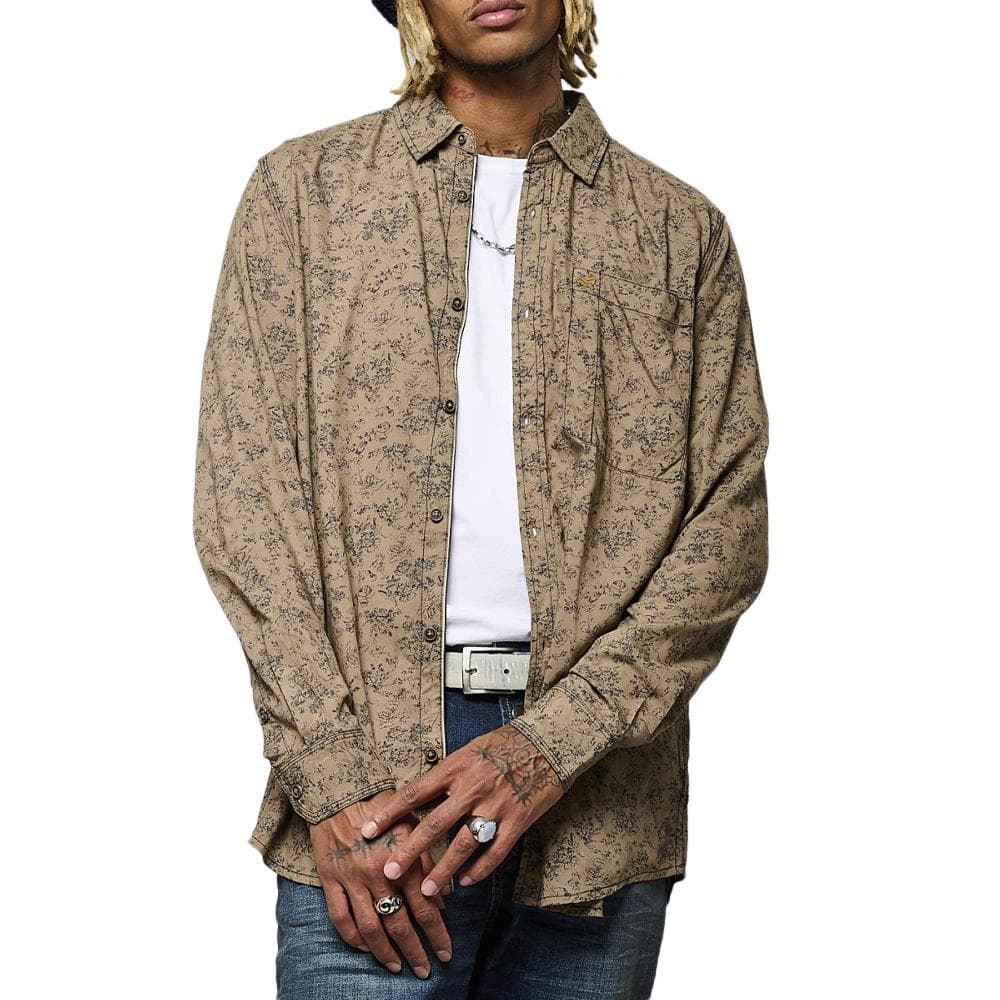 Chemise Marron à Motifs Homme Kaporal KEBU 1