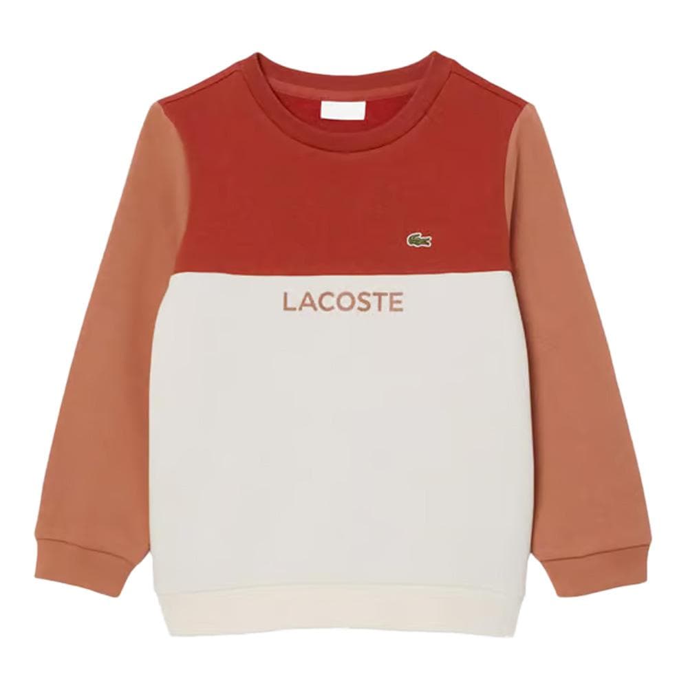 Sweat Beige/Marron Garçon Lacoste Block Fleece 1