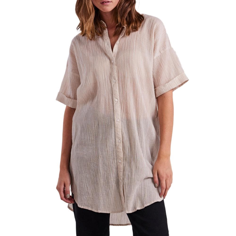 Chemise Beige à rayures Femme Pieces Terra 1