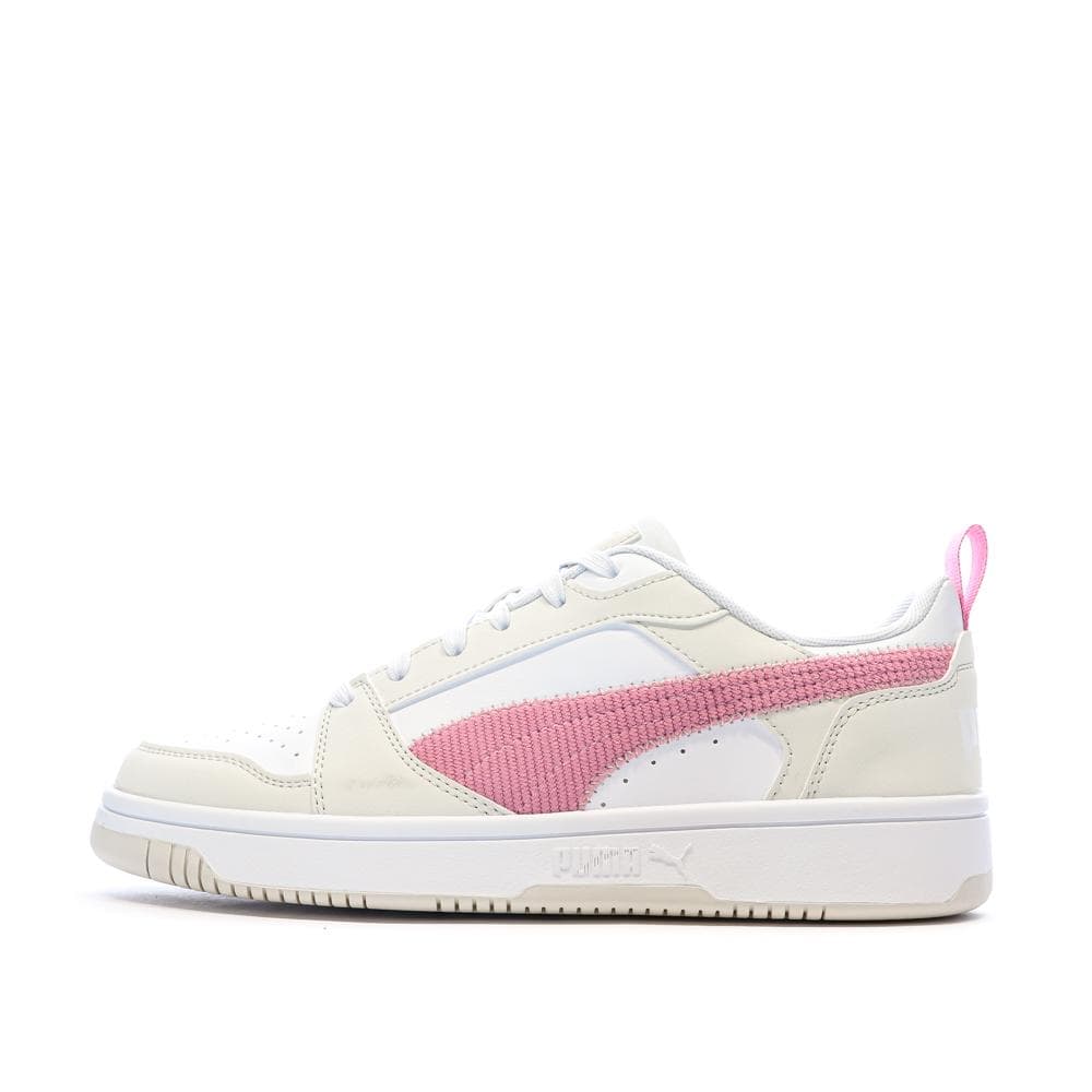 Baskets Ecru/Rose Fille Puma Rebound V6 Lo Cord 1