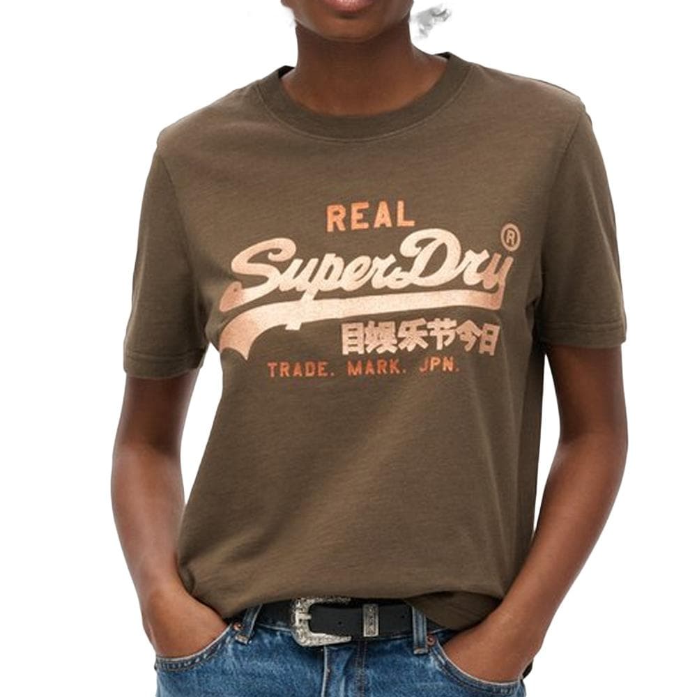 T-shirt Marron Femme Superdry Embellished 1