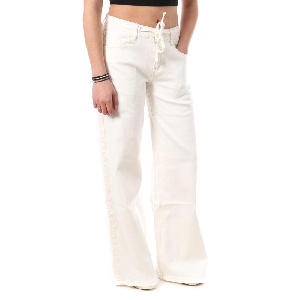 Jean Large Blanc Femme Monday Premium Cordon 1