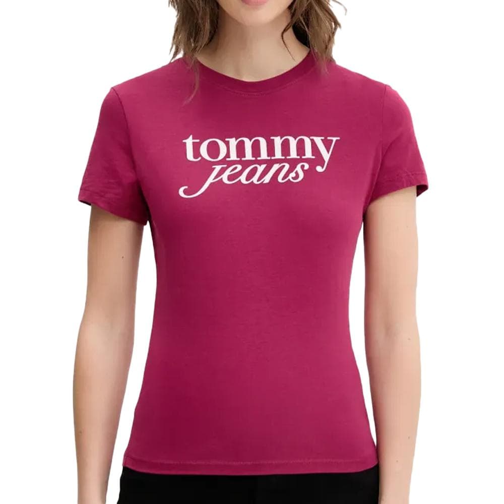 T-shirt Rose/Blanc Femme Tommy Hilfiger Essential 1