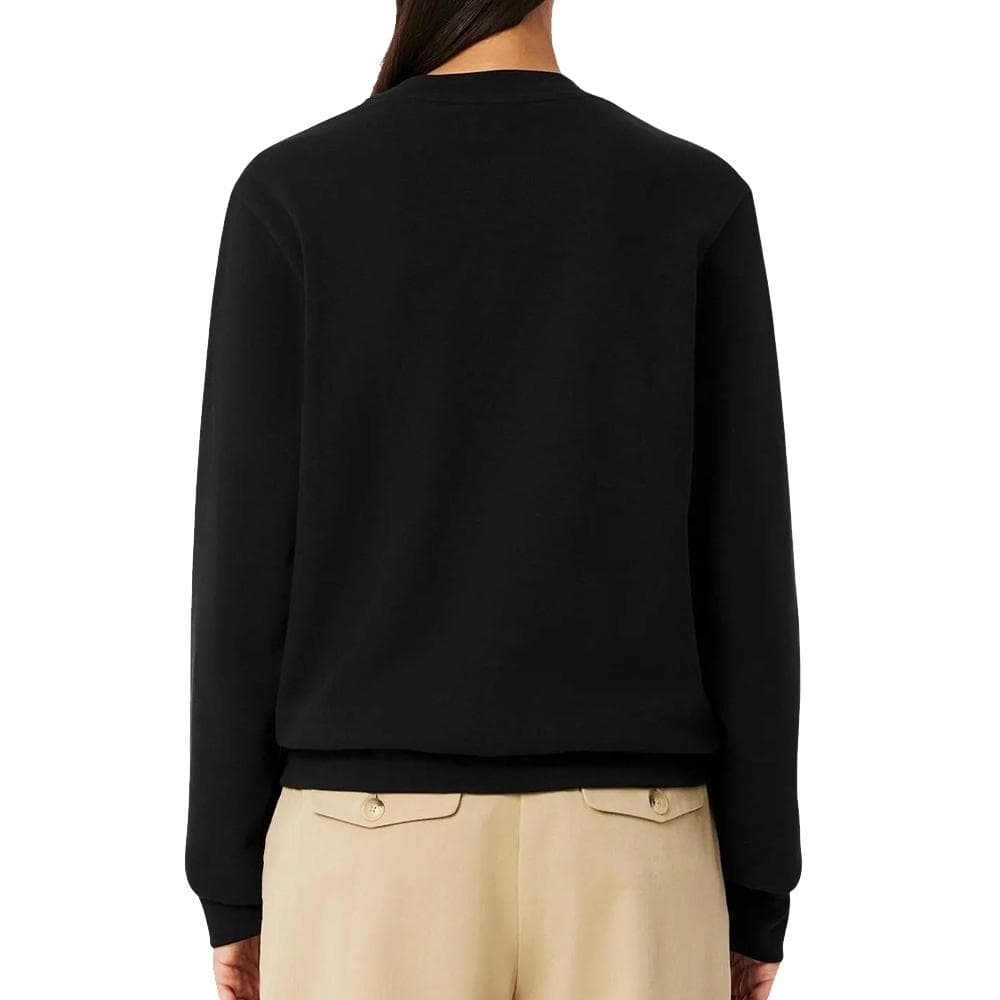 Sweat Noir Femme Lacoste Relaxed Fit Fleece Crew Neck 2