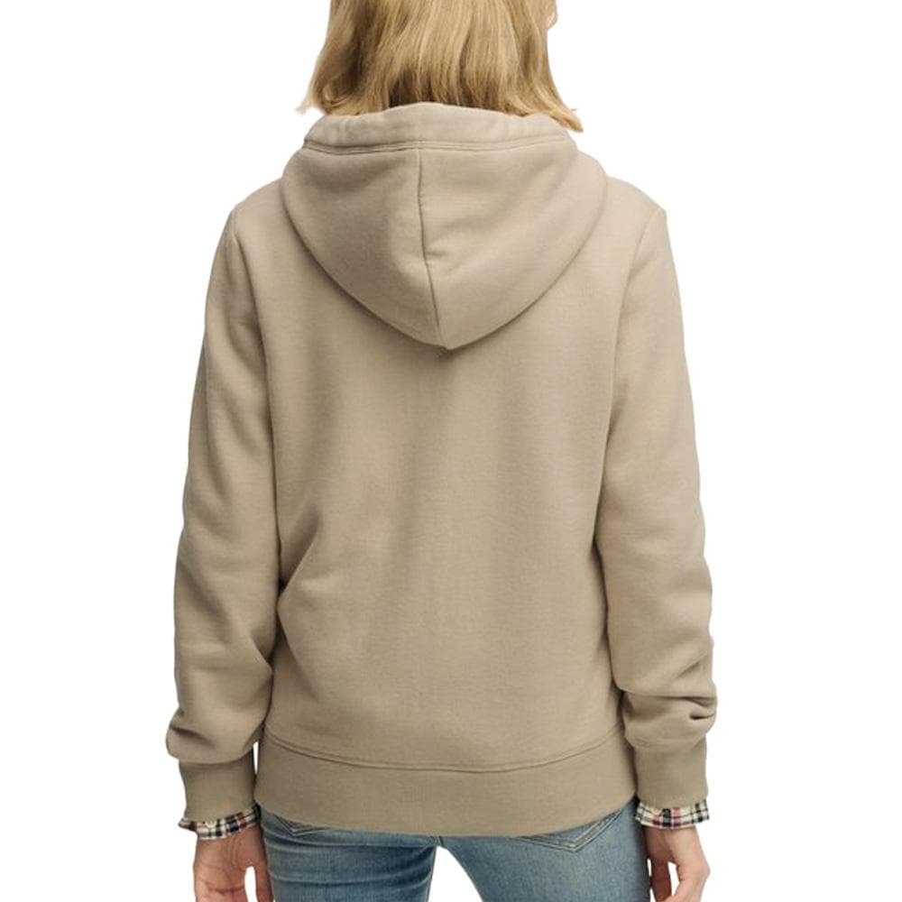 Sweat Taupe Femme Superdry Essential Logo Ziphood Hb 2