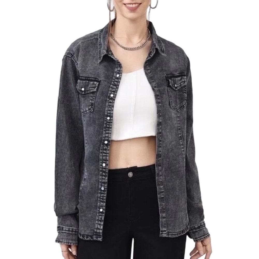 Chemise en Jean Noir Femme Monday Premium Bleach 1 1