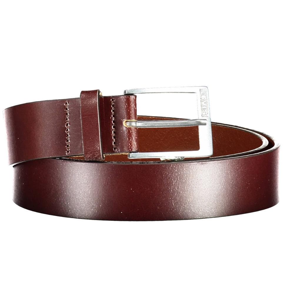 Ceinture Levi's Marron en Cuir avec Boucle Métallique Argentée - T 1