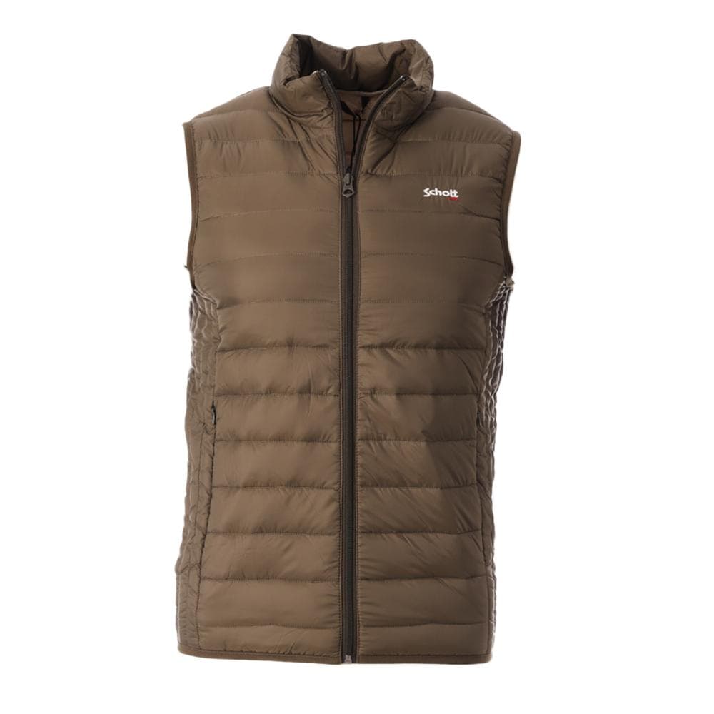 Doudoune Sans Manches Marron Clair Homme Schott OAKLANDVRS 1