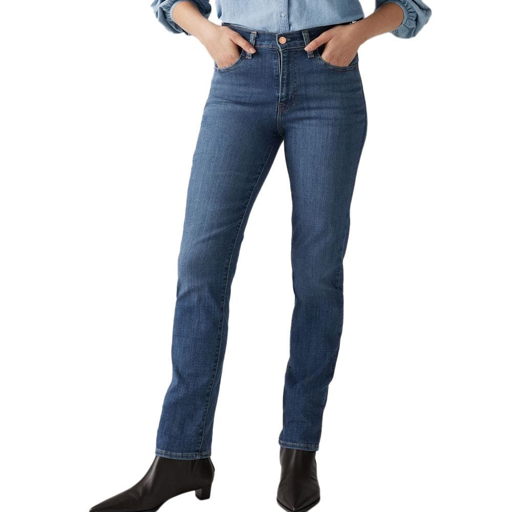 Jean 724 Bleu Foncé Femme Levi's High Rise Straight Med 1