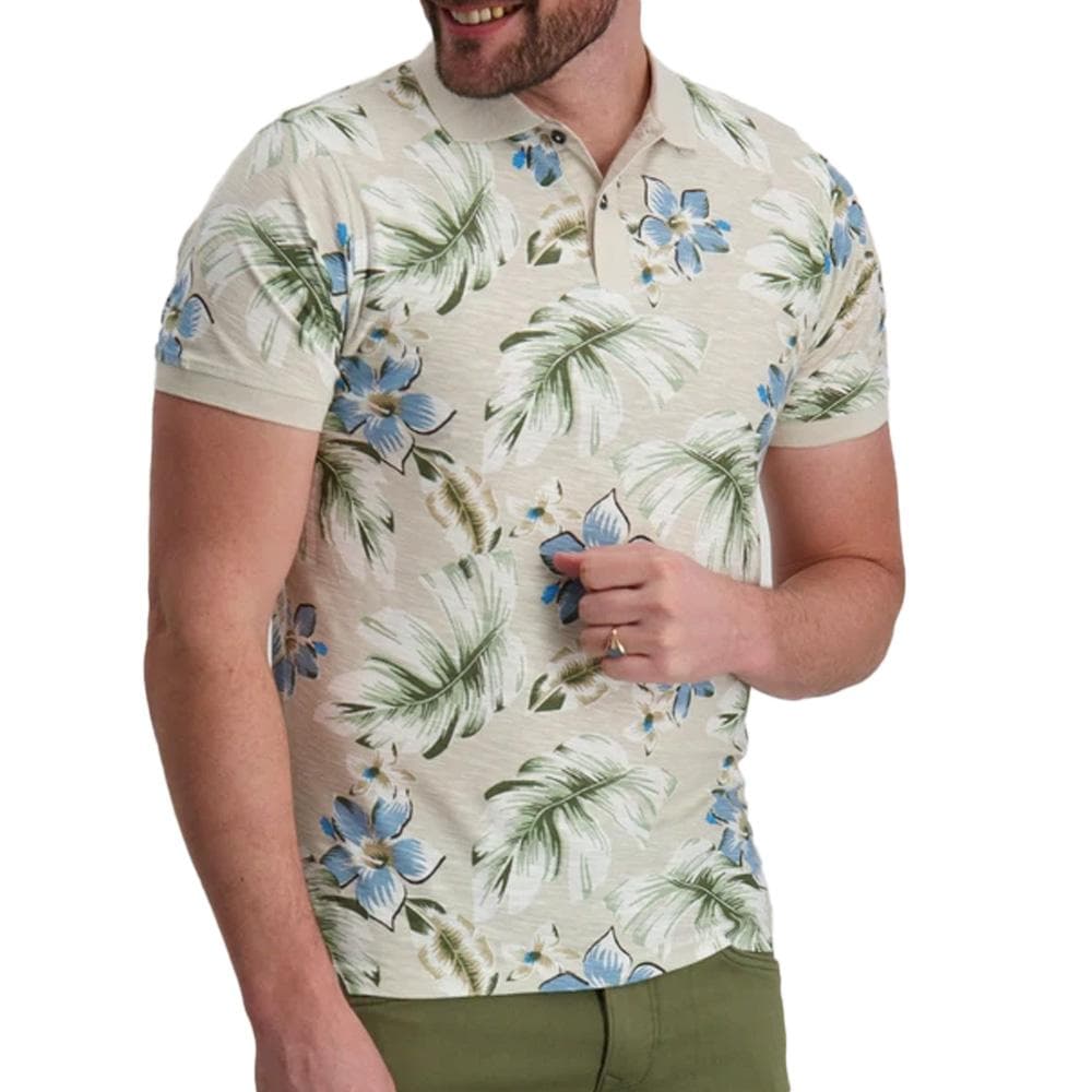 Polo Beige à Motifs Homme Petrol Industries POL908 1