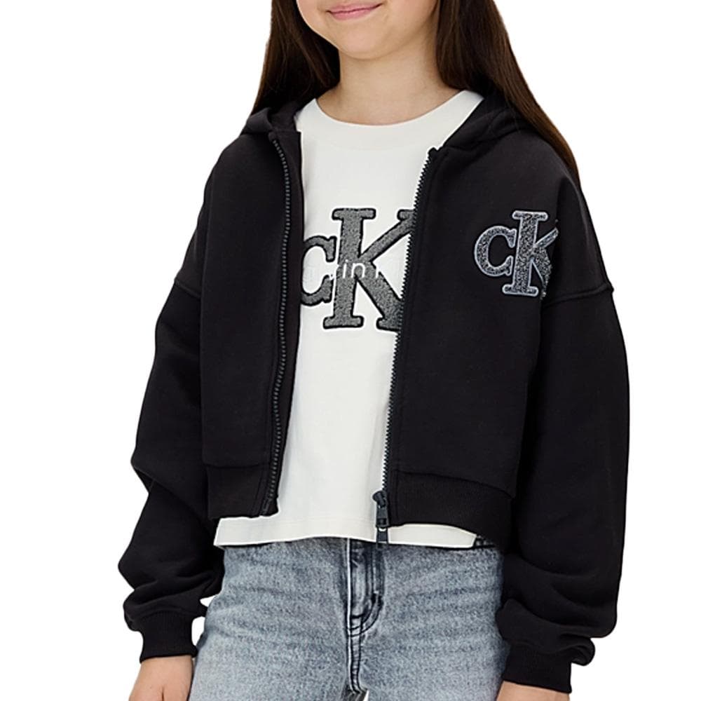 Sweat Noir Fille Calvin Klein Jeans Terry 1