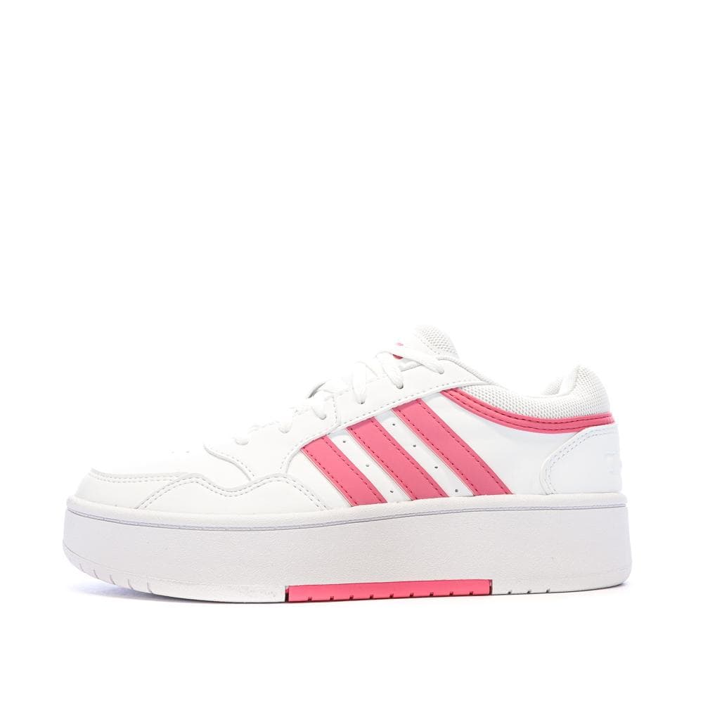 Baskets Blanches/Roses Femme Adidas Hoops 3.0 Bold 1