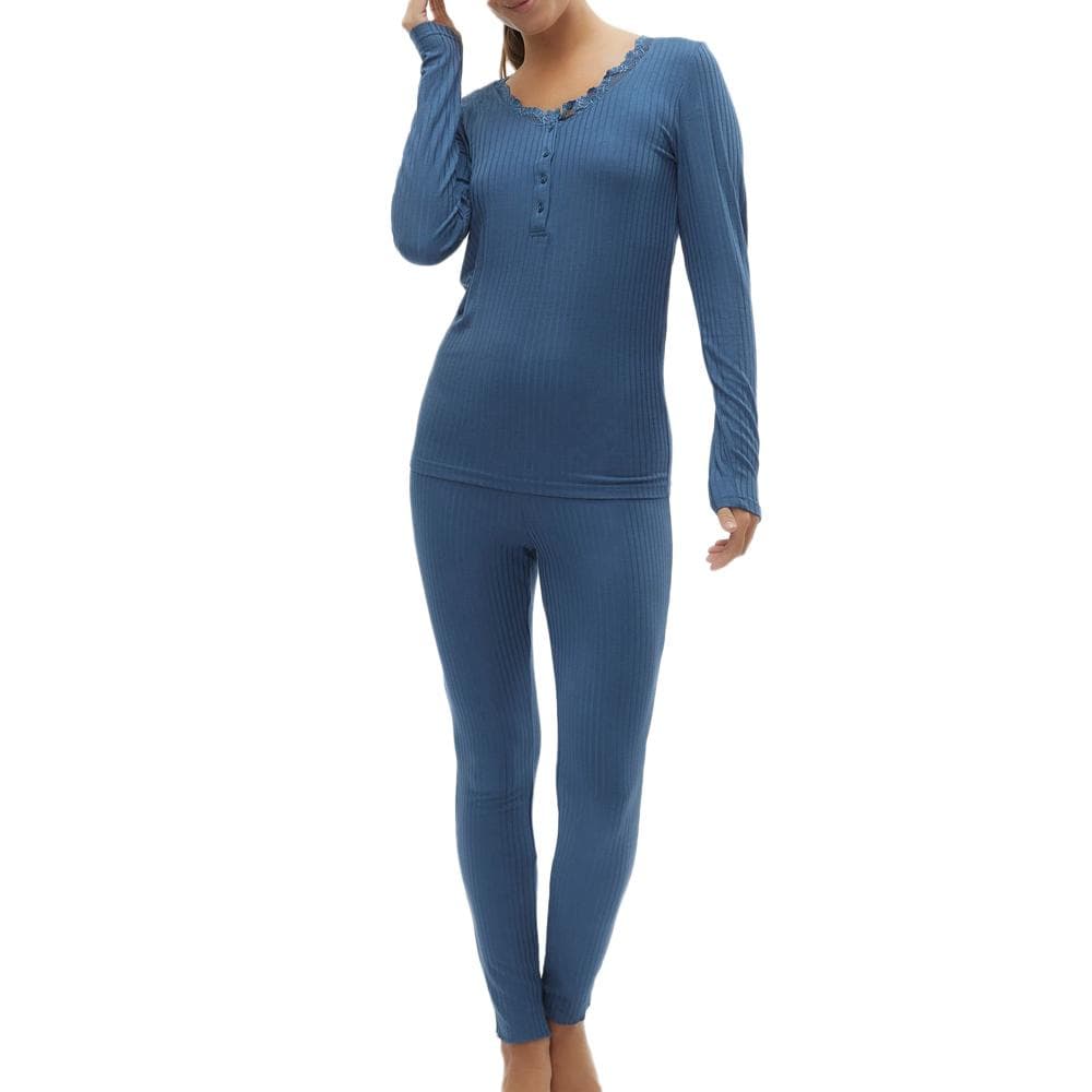 Pyjama Bleu Femme Mamalicious Lotus 1