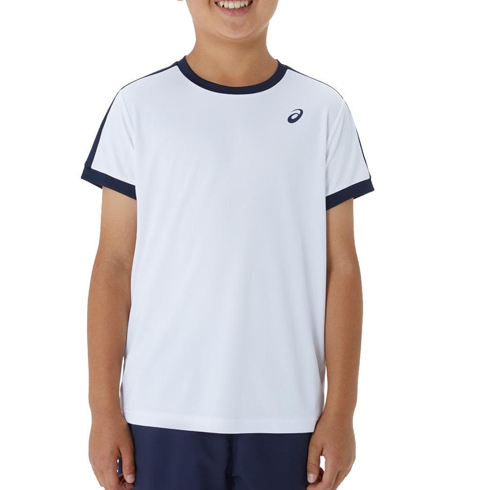 T-Shirt Blanc/Marine Garçon Asics 2044A044 1
