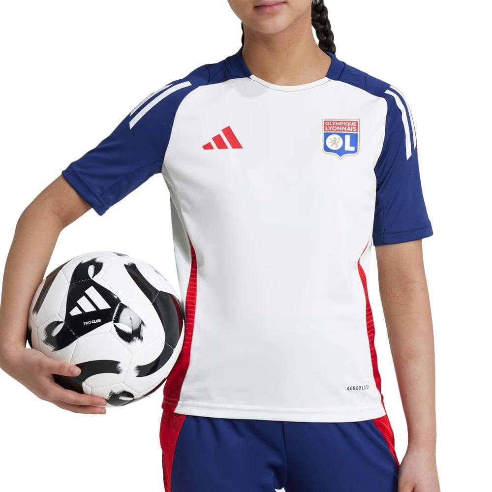 Olympique Lyonnais Maillot de football Blanc/Bleu/Rouge Enfant Adidas 24 1