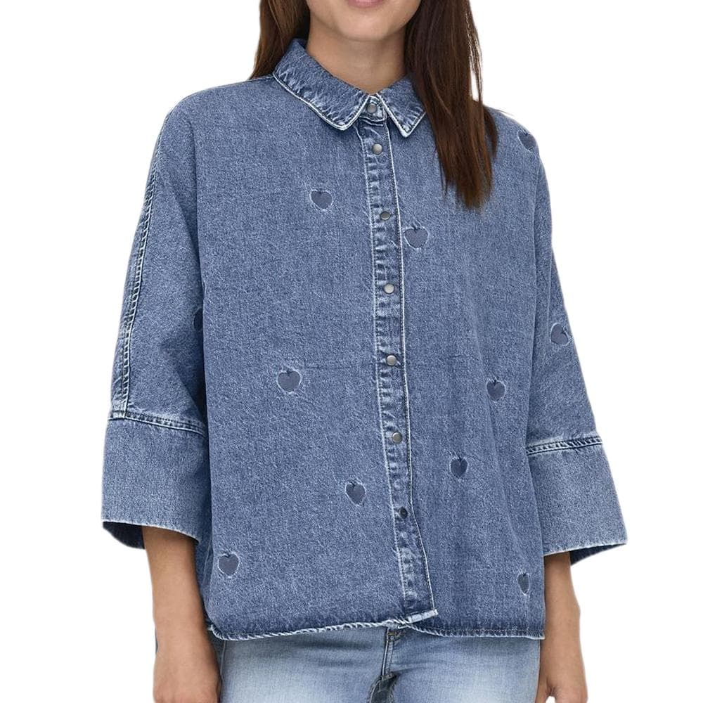 Chemise en Jean Bleu Femme Only Grace 3/4 1