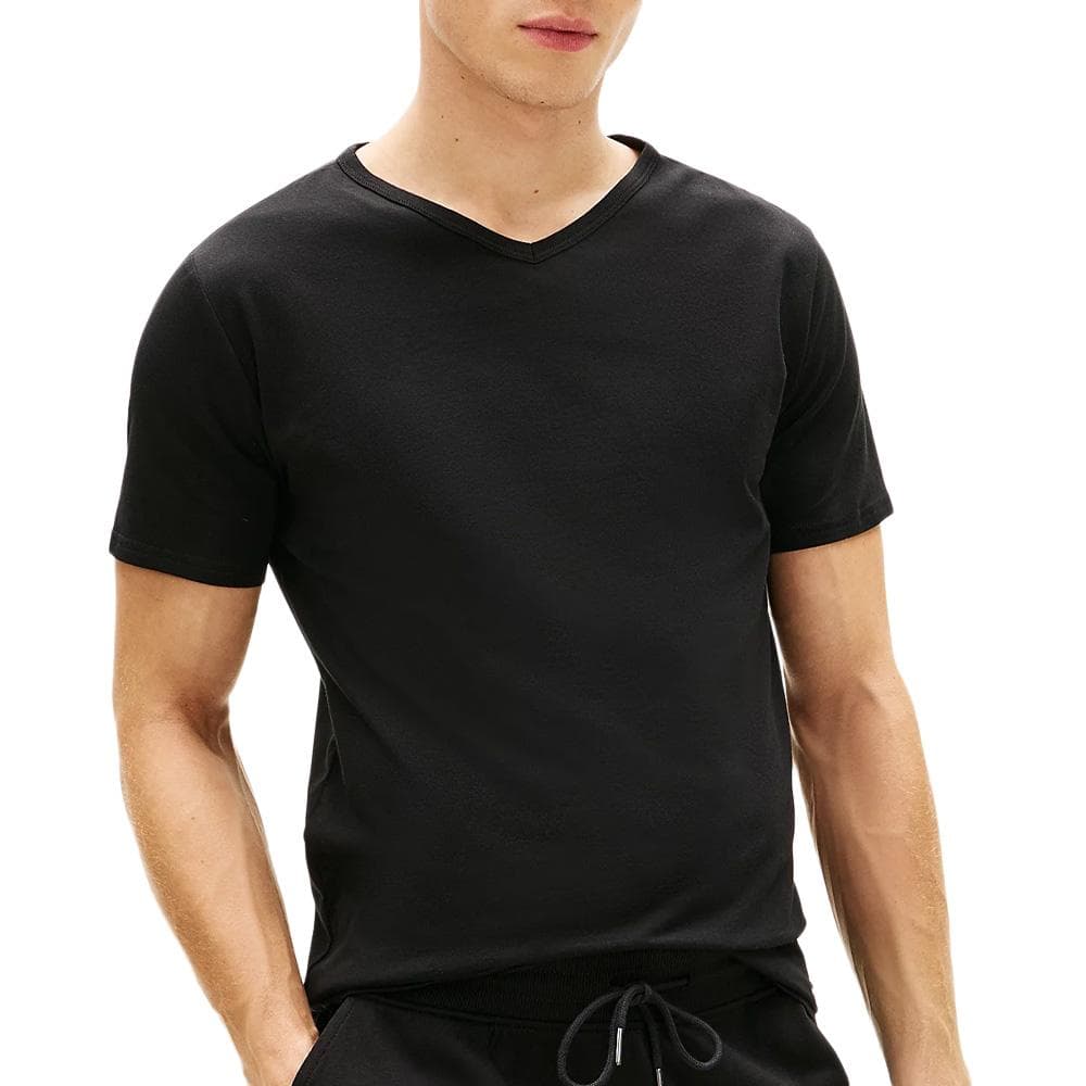 X3 T-Shirts Noir Homme Tommy Hilfiger Stretch 2
