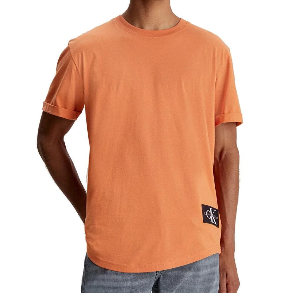 T-shirt Orange Homme Calvin Klein Jeans Badge Turn Up 1