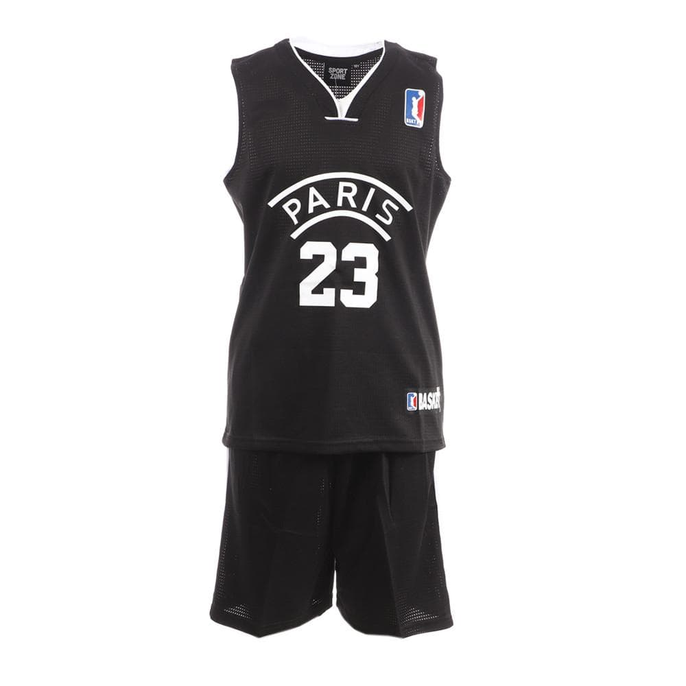 Paris Ensemble de basketball Noir/Blanc Enfant Sport Zone 1