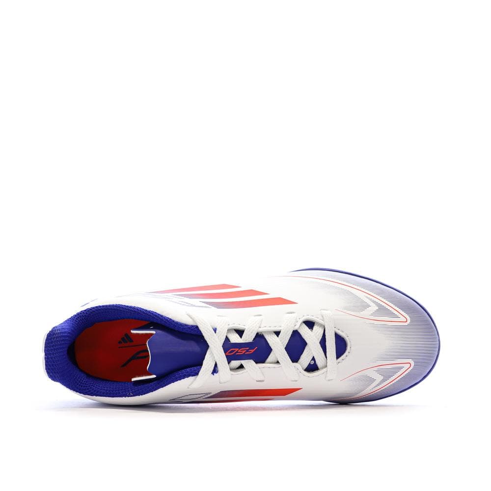 Chaussures Blanc/Bleu Garçon Adidas F50 Club 4