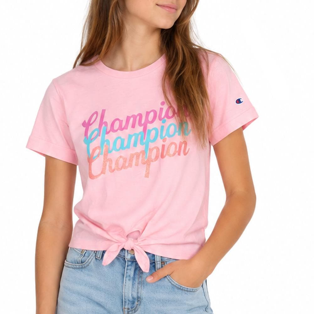 T-Shirt Rose clair Fille Champion Graphic 1