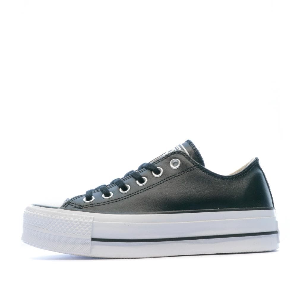 Baskets compensées cuir noir femme Converse All Star 1
