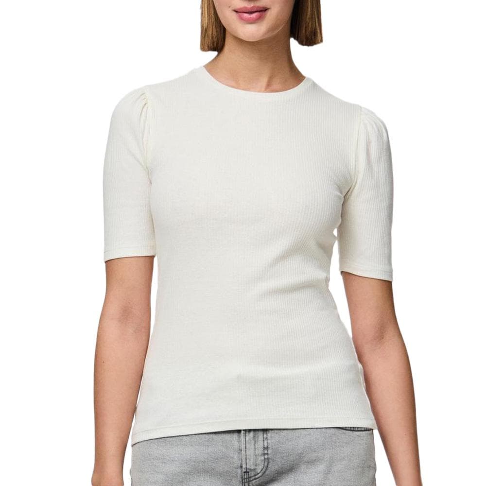 T-Shirt Blanc Femme Pieces Cruka 1