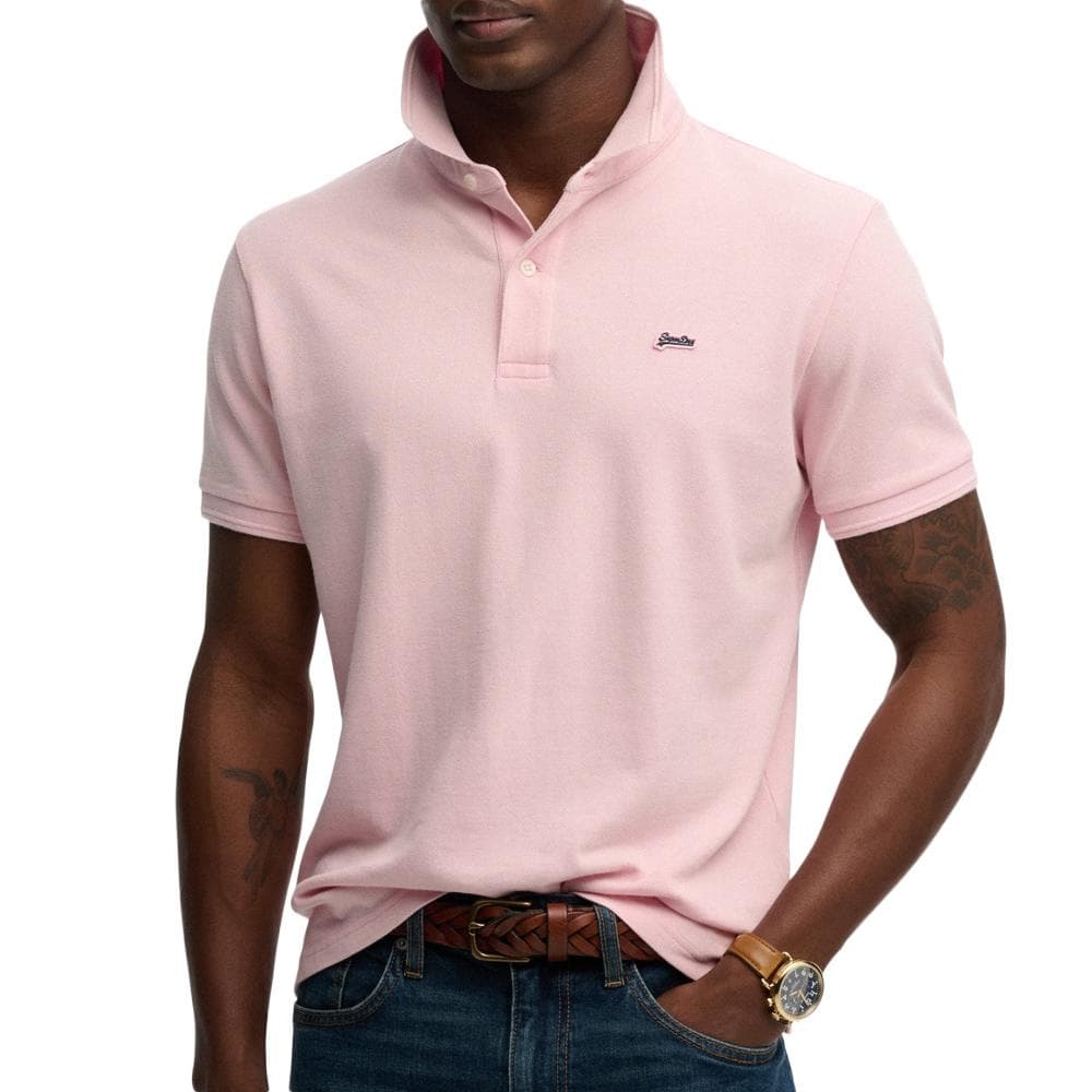 Polo Rose Clair Homme Superdry Classic Pique 1