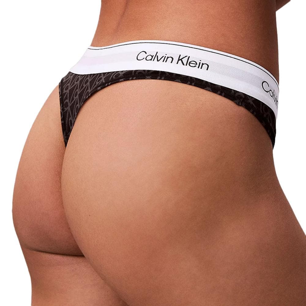 Tanga Noir Femme Calvin Klein Jeans Thong 2