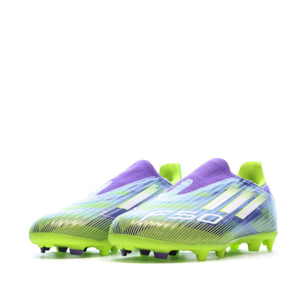 Chaussures de Foot Violet/Jaune Junior Adidas F50 League Ll FG/MG 6