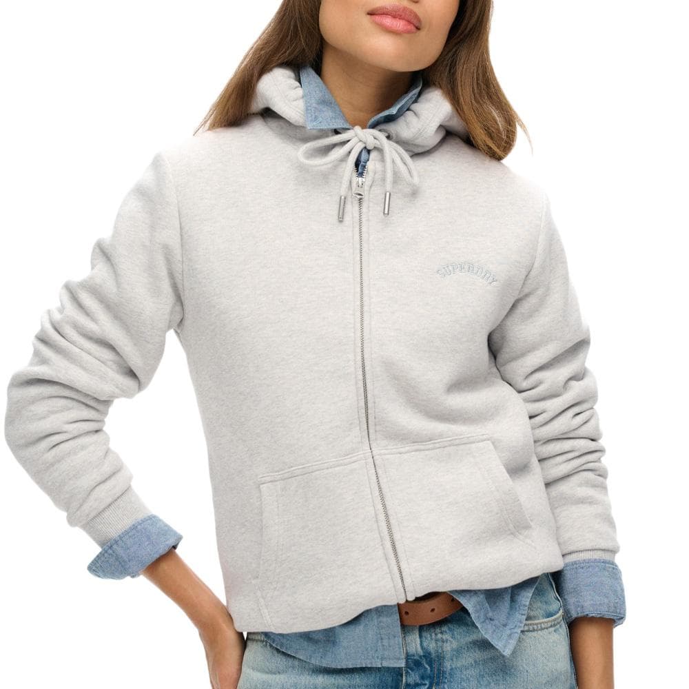 Sweat Zippé Gris Femme Superdry Borg 1