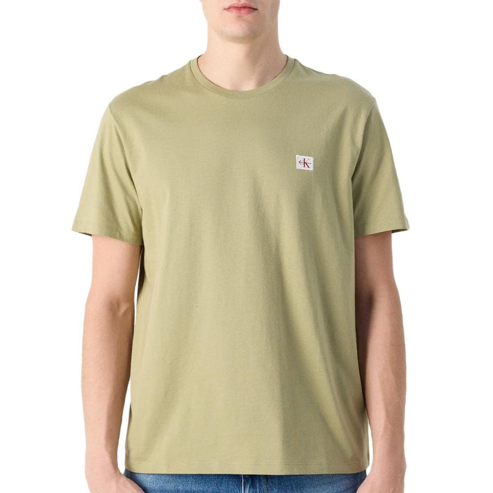 T-Shirt Vert Homme Calvin Klein Jeans Badge 30s 1