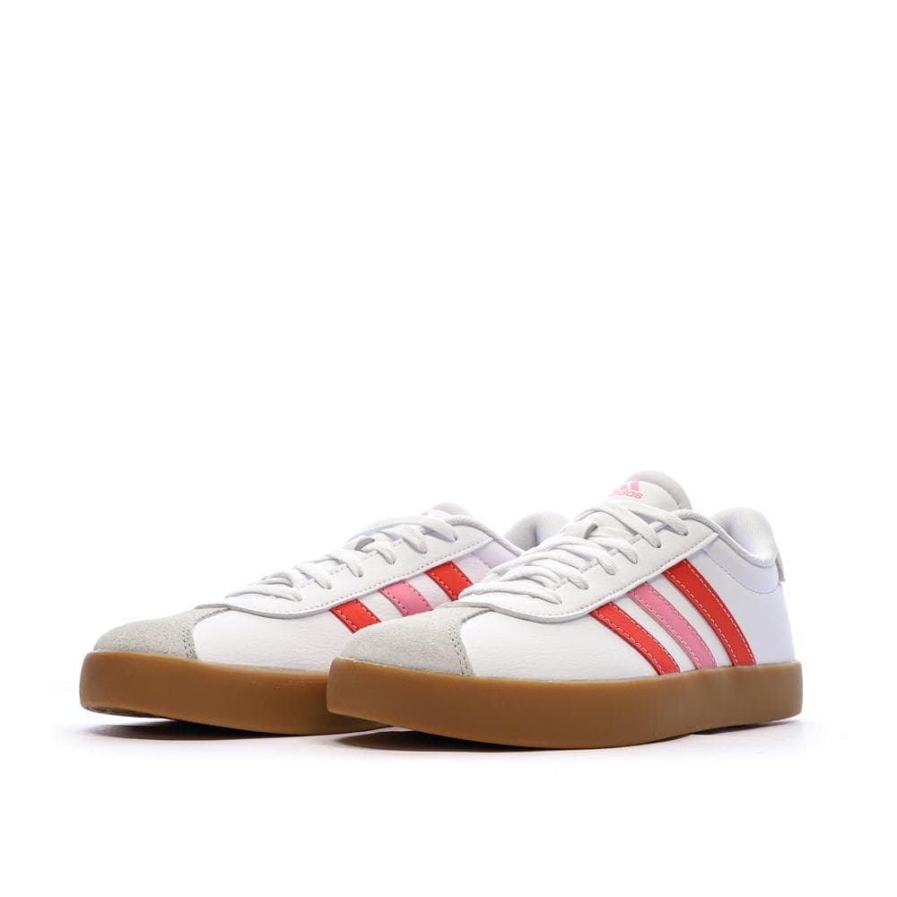 Baskets Blanc/Rose Femme Adidas Vl Court 3.0 K 6