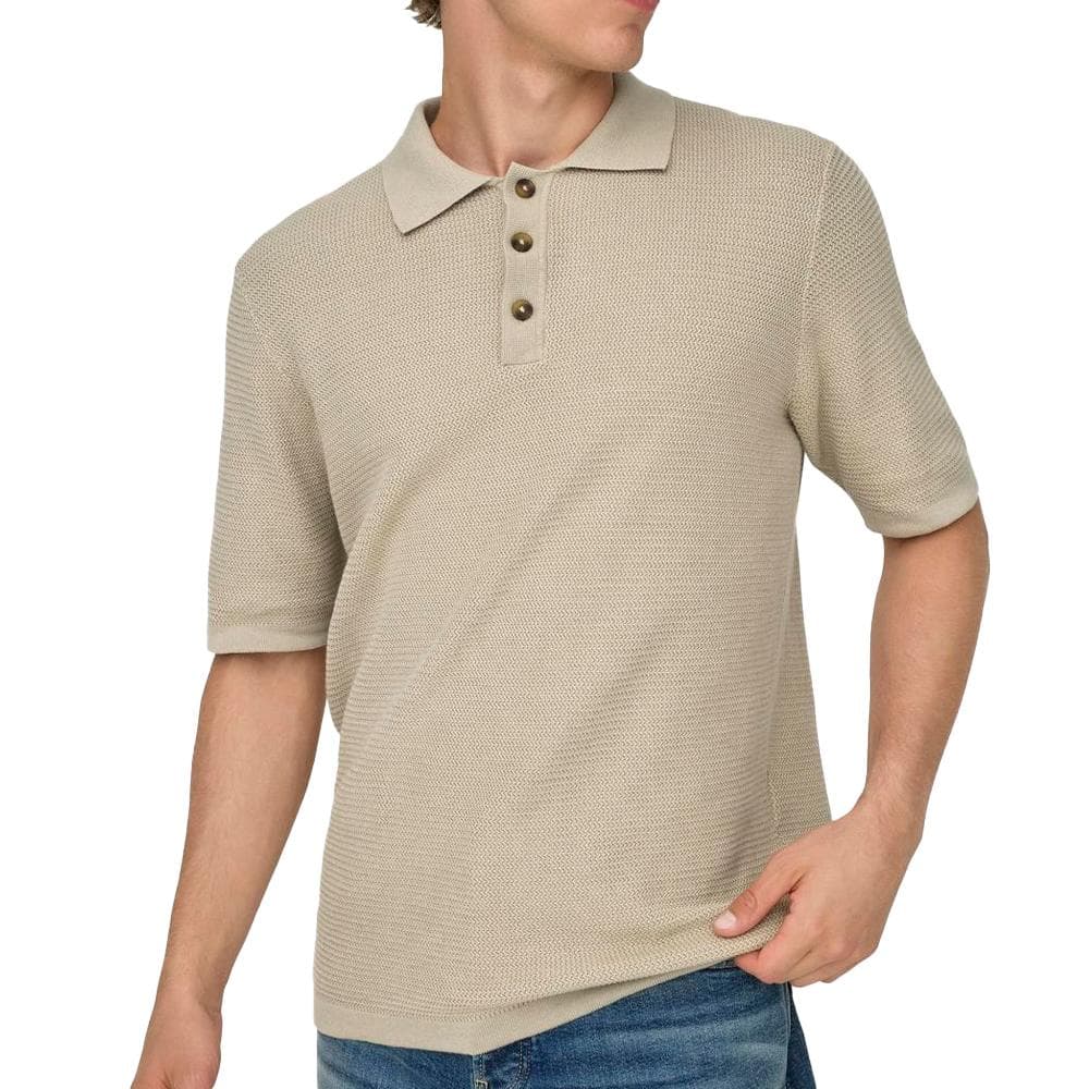 Polo Beige Homme Only & Sons Seric Reg 1