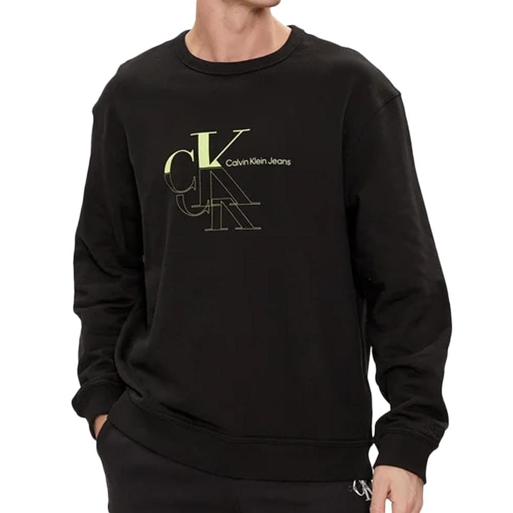Sweat Noir Homme Calvin Klein Jeans Monogram Echo 1