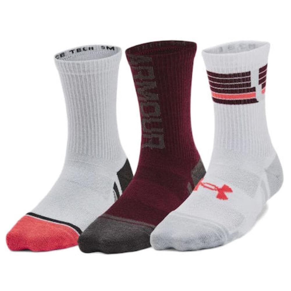x3 Paires de Chaussettes Blanc/Gris/Rouge Under Armour 1379521 1