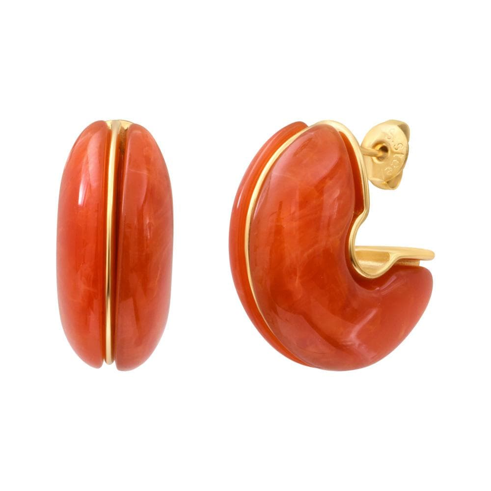Boucles D'oreilles Orange/Rouge Femme Clio Blue Livia 1