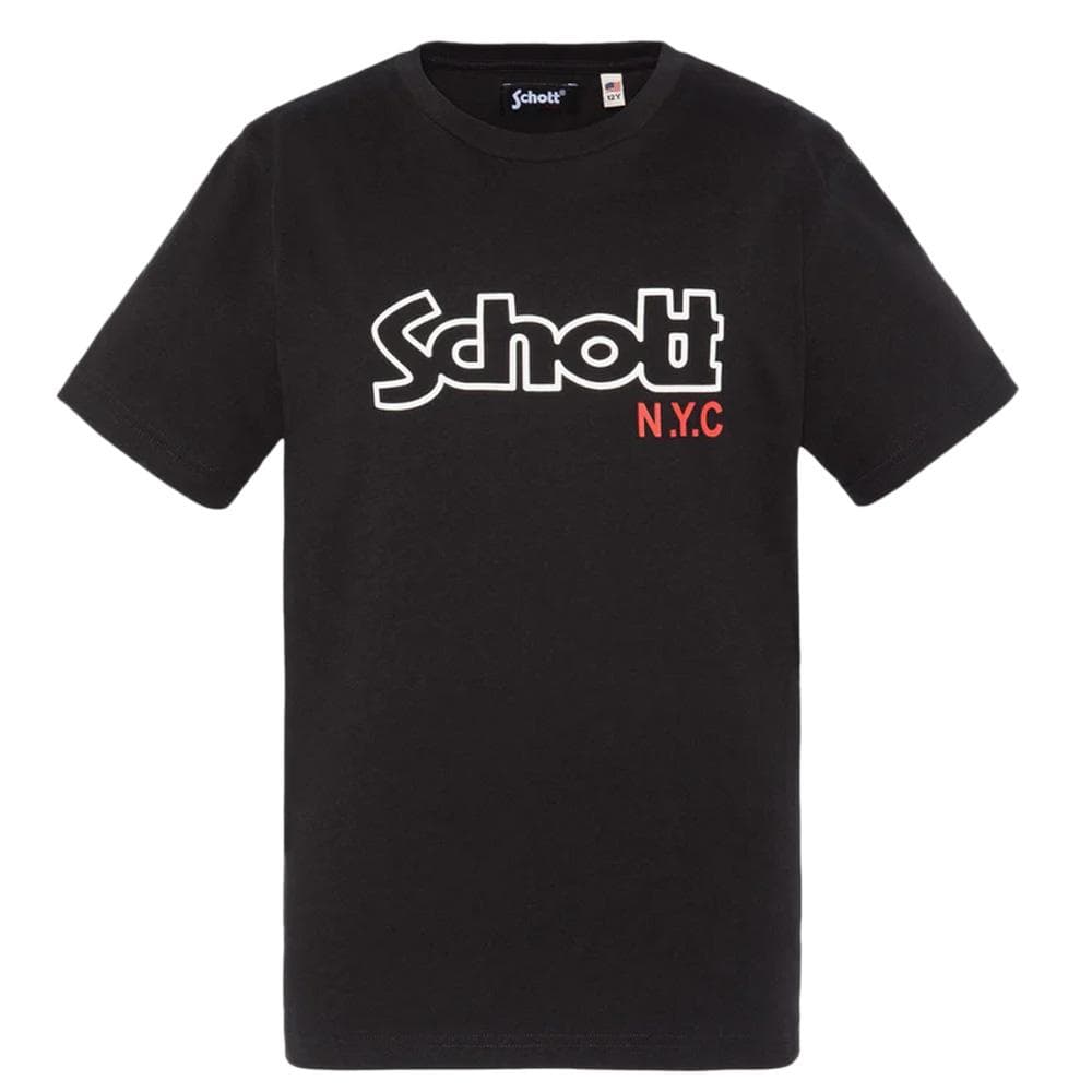 T-Shirt Noir Garçon Schott VINTAGE 1