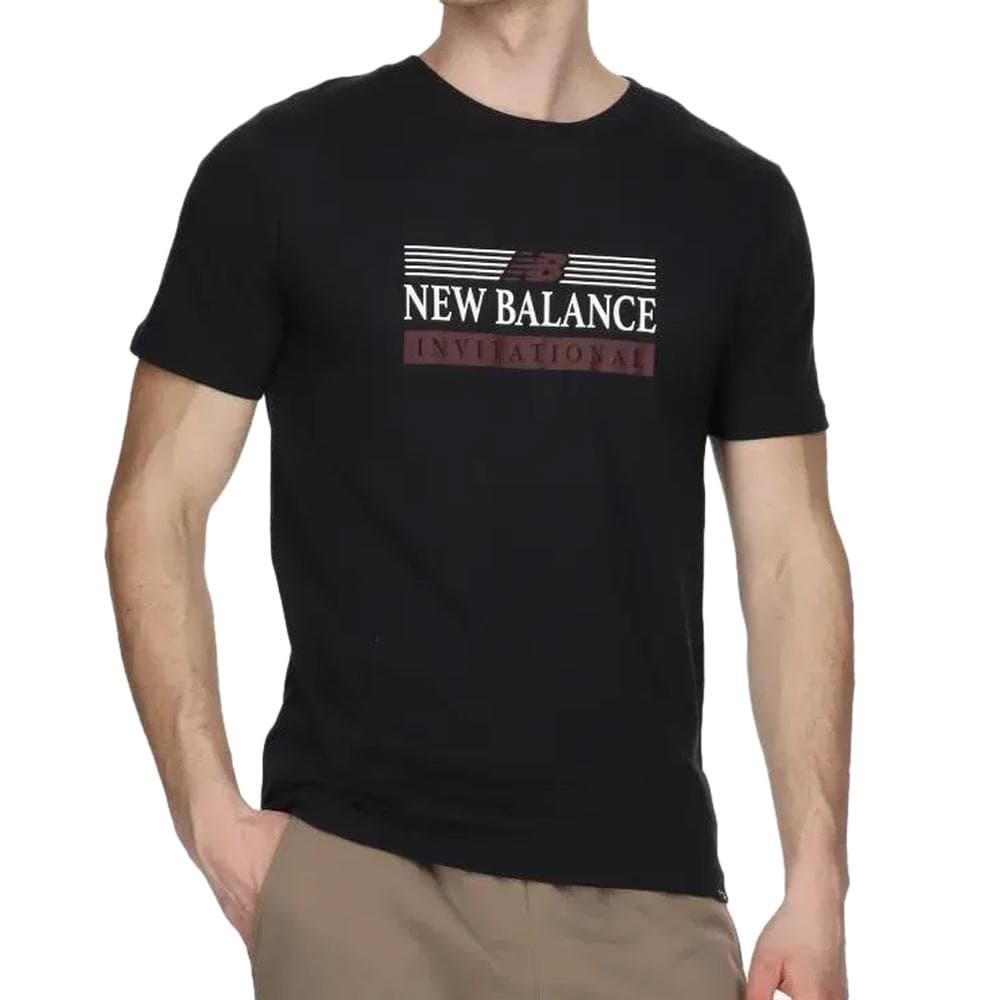 T-shirt Noir Homme New Balance Stacked 1