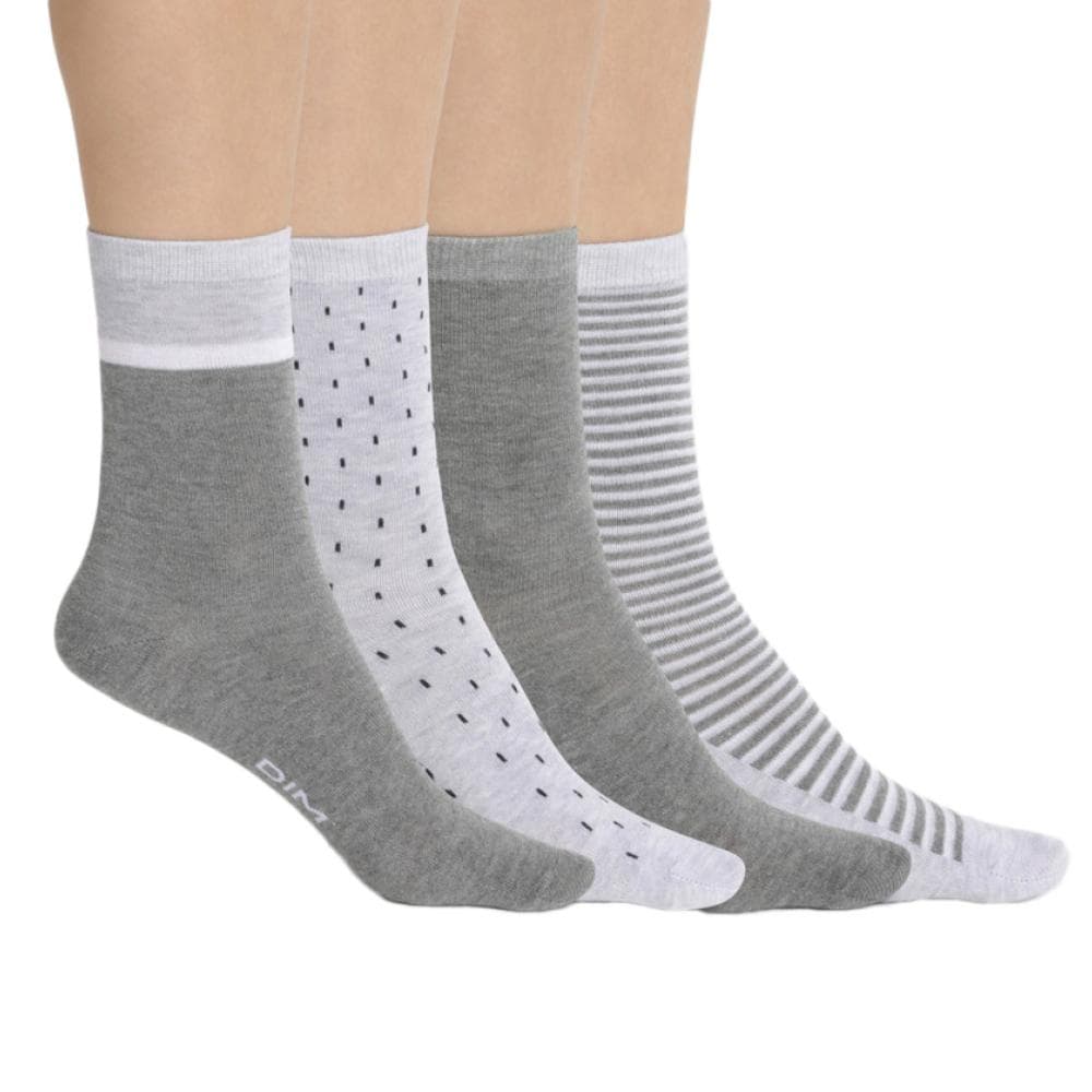 X4 Paires de Chaussettes Gris Femme Dim D08LO 1