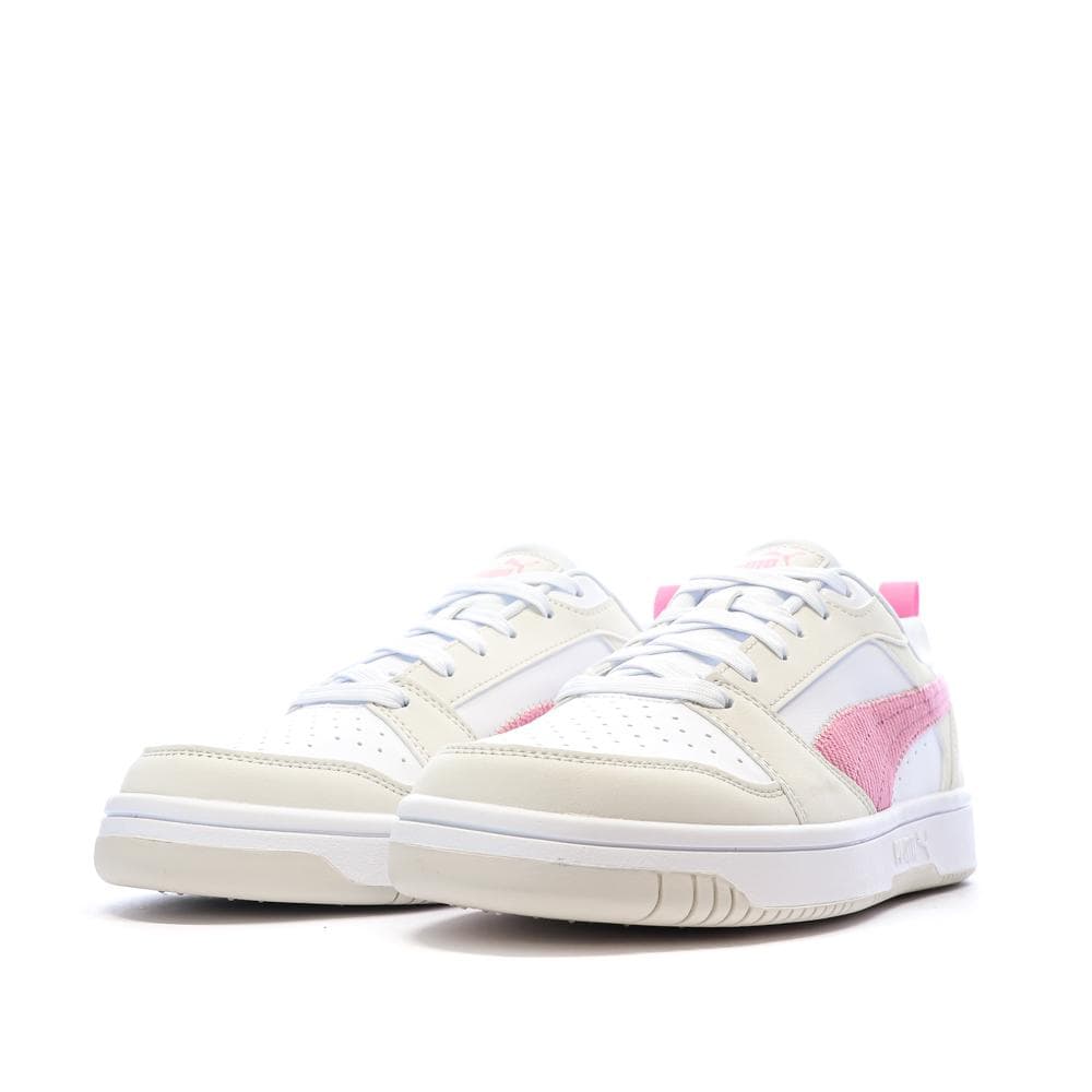 Baskets Ecru/Rose Fille Puma Rebound V6 Lo Cord 6
