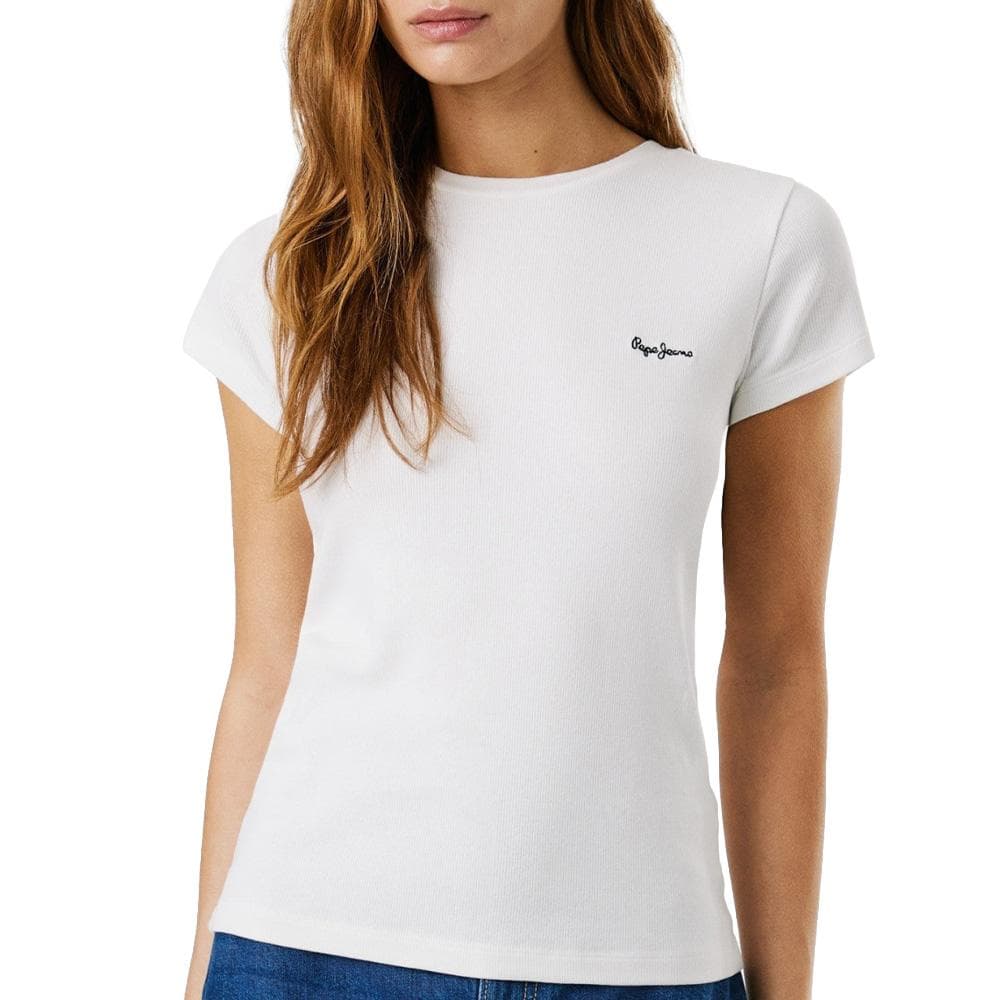 T-Shirt Blanc Femme Pepe jeans PL506037 1