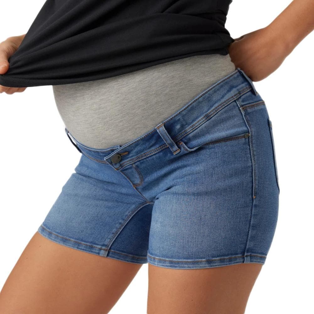 Short en Jean de Grossesse Slim Bleu Femme Mamalicious Rome 1