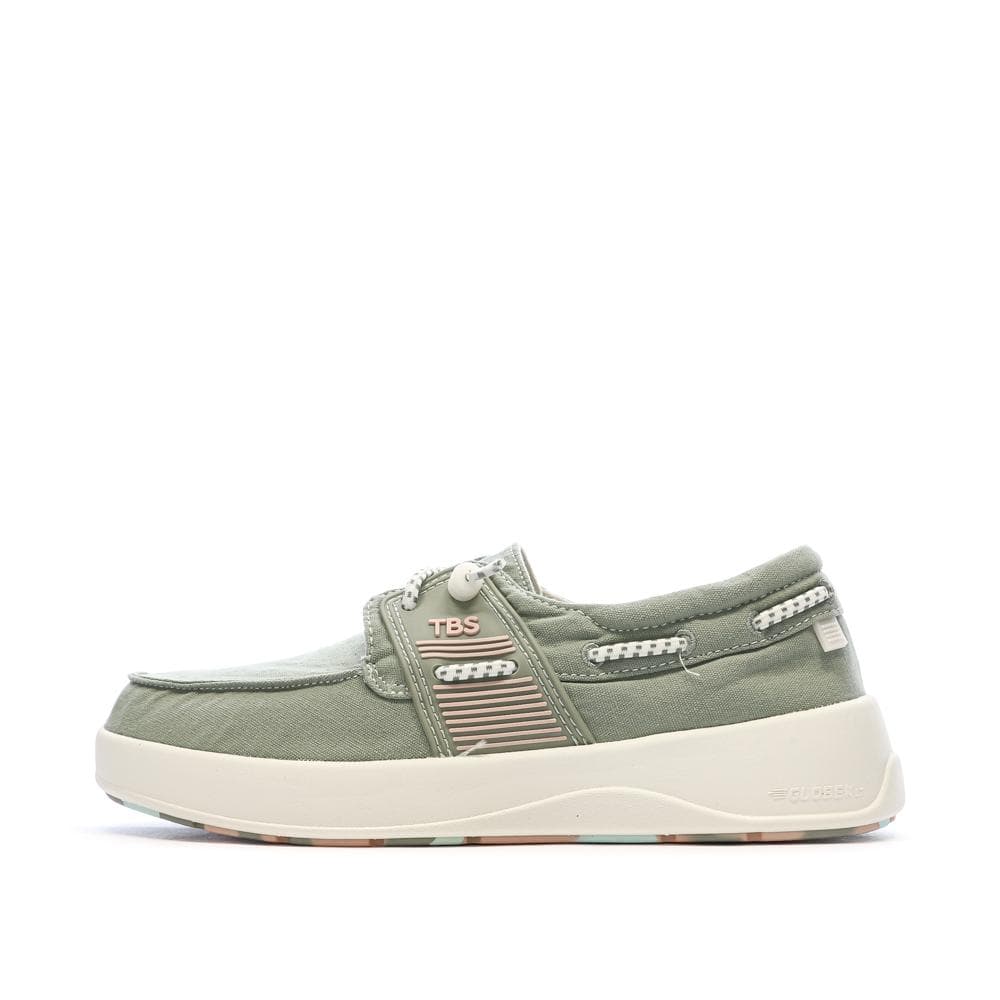 Chaussures bateau Vert Femme TBS Cotton Canvas Argile 1