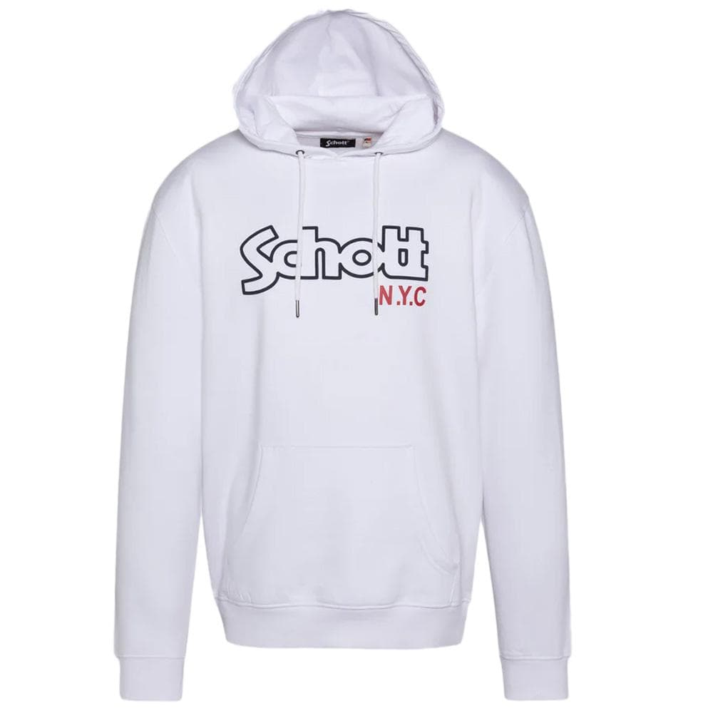 Sweat à Capuche Blanc Homme Schott Sidney 1