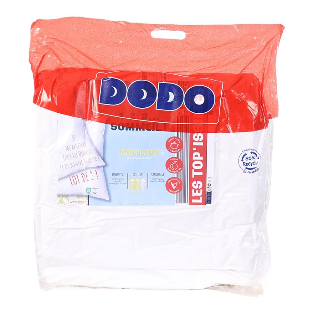 X2 Oreillers Blanc Dodo Moelleux 1 2 3 50x70 1