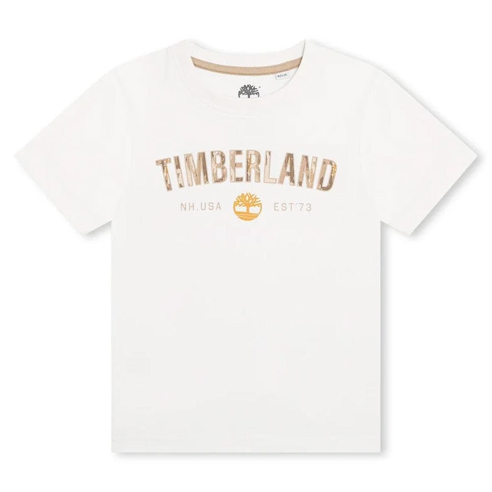 T-Shirt Blanc Garçon Timberland T60097 1