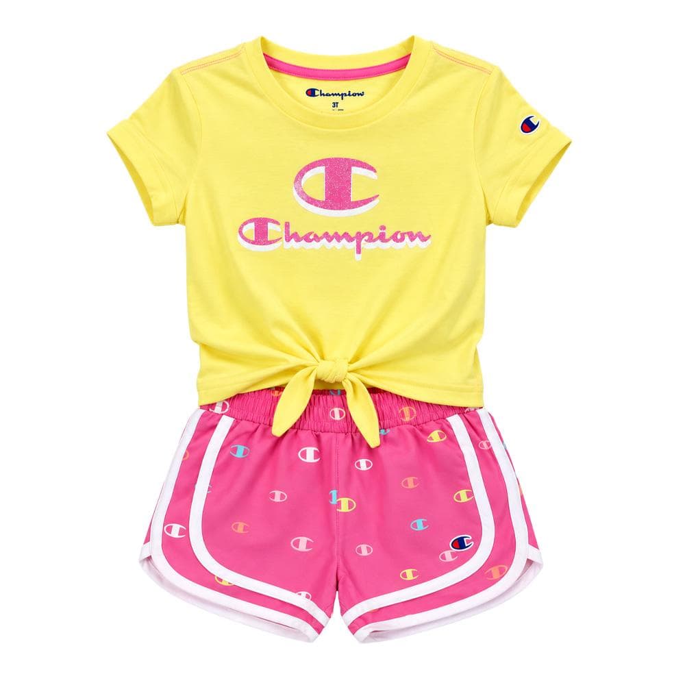 Ensemble Jaune/Rose Fille Champion C414ST909 1