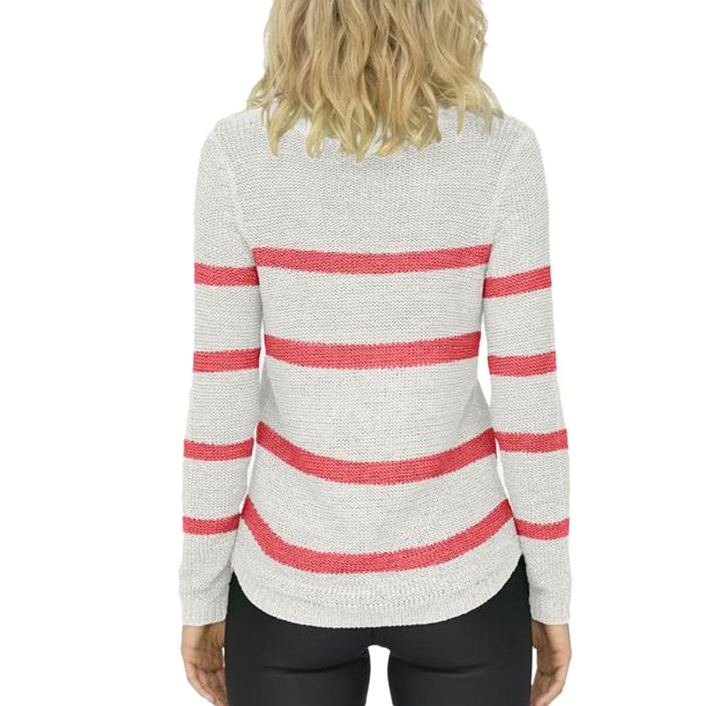 Pull à Rayures Ecru/Corail Femme Only Geena Xo 2