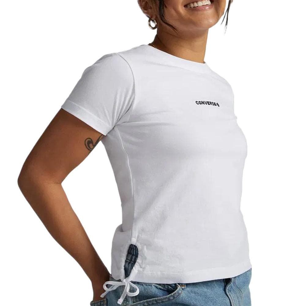 T-Shirt Blanc Femme Converse Wordmark 1